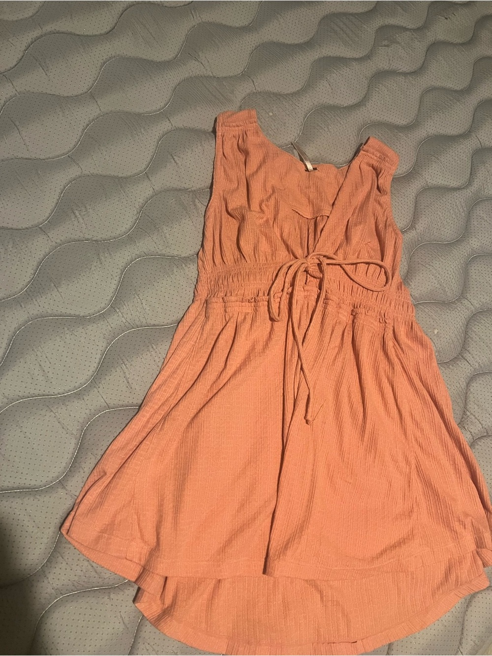 Free People Peach Tie-Waist Sleeveless Tunic Top